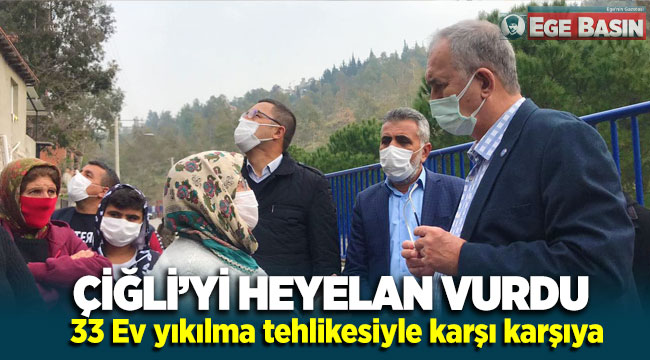 Çiğli’yi heyelan vurdu, 33 ev yıkılma tehlikesiyle karşı karşıya