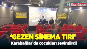 ‘Gezen Sinema Tırı’ Karabağlar’da çocukları sevindirdi