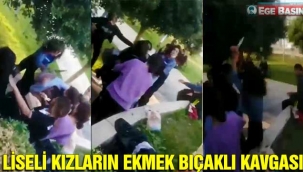 Liseli kızların ekmek bıçaklı kavgası