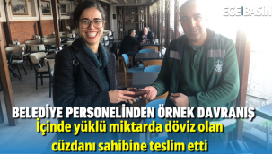 Belediye Personelinden Örnek Davranış Bulduğu Cüzdanı Sahibine Teslim Etti